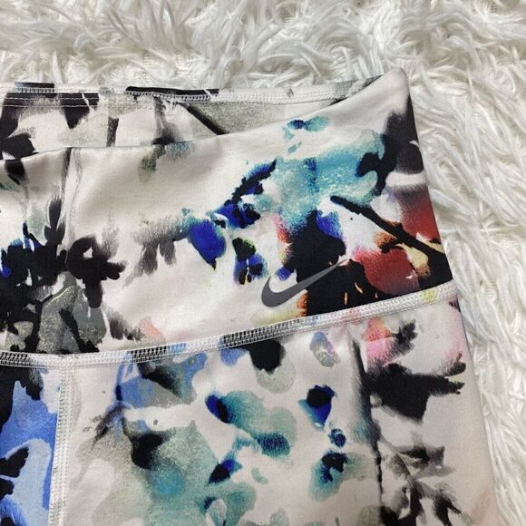 Nike Dr-Fit Leggings Pants Yoga Athletic Watercolor Splash Size M Full Length - Picture 6 of 10